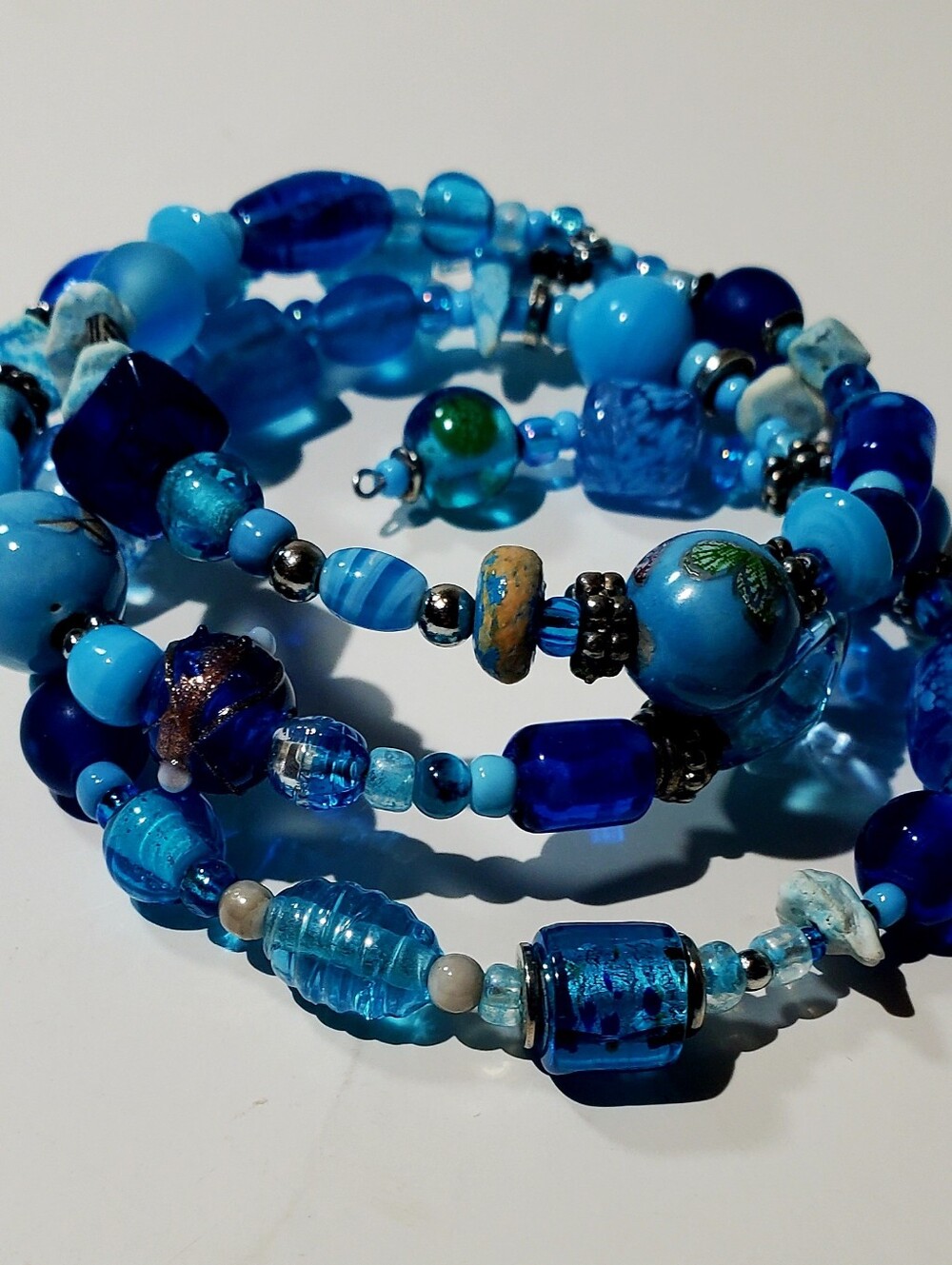 Turquoise Blue Beaded Wrap Bracelet